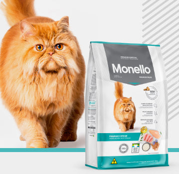 MONELLO PREMIUM GATOS BOLAS DE PELOS – POLLO Y PESCADO