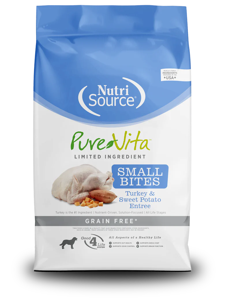 NutriSource Pure Vita Turkey & Sweet Potato Entrée - Small Bites