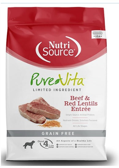 NutriSource Pure Vita Beef & Red Lentils Entrée - Grain Free